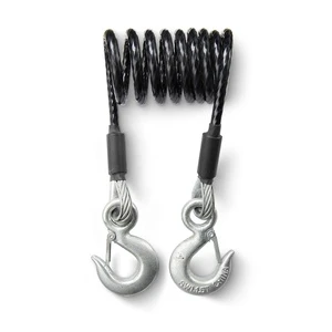 Custom High Quality Safety Tether Trailer Cable, Stainless Steel Spring Towing Coiled Wire Safety Cable for RV Trailer Emergency