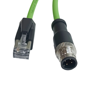 Gigabit M12 RJ45 Type 4 Core Male Pure Copper Cat6e Industrial Ethernet Cable High Flexible Shielded PVC IP67 Computer Machines