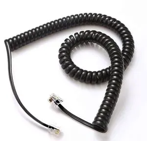 Spiral Wound Telephone Cable 28AWG 26AWG High-quality RJ12 RJ11 6P6C 6P4C Spiral Coil Receiver Flexible Telephone Cable