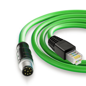 OEM Oil-Resistant Waterproof Vertical M12-RJ45 Industrial PLC Ethernet Cable CE/ROHS Certification -40~+85 Temperature Range