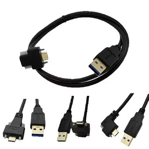 Gold plated Angled USB 3.1 Type-C Dual Screw Locking to Standard USB3.0 Data Cable 90 Degree Angled for Camera 0.3m 1m 2m
