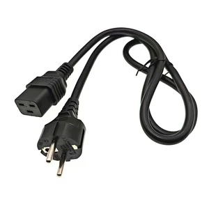 Black Copper Core PVC Insulated C13 EU Power Cord For Laptop Desktop Computer