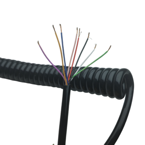 Spiral Spring Cable Industrial Auto Building Use Multi-Pin Male Female TPU PVC Insulation Copper Core Flame Retardant IP65