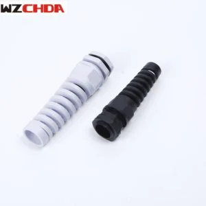 IOS Certified Anti-Bending Cable Gland M Thread Waterproof IP68 Spiral Type Nylon Cable Joints Plastic Wire