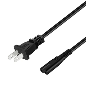 ETL C7 2 Pin Figure 8 Power Cord With IEC Female End American Non-Polar Plug 16-18AWG AC Extension Cord IP20 Rated