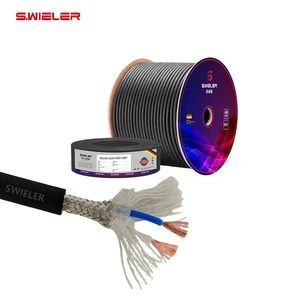 High Grade 22Awg Tinned Braid Shielded Flexible Jacket 2-core Copper Hifi Audio Cable Stage Hi End Xlr Dmx Microphone Cable Roll