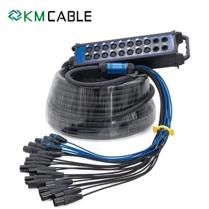 8-32 Channel Stage Snake Cable with Stage Box, OFC Core Multi-Core Audio Signal Cable for Live Sound & Recording Studio