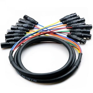 8-Way 4K PVC Audio Cable 3-Pin XLR Male Female Connector Multi-Channel Microphone Stage Light Sound Signal Line for Stage Use
