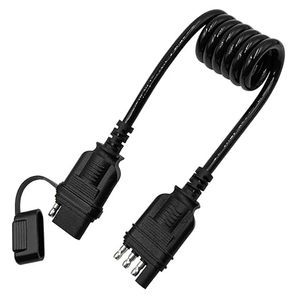 Trailer 4-Way Flat Wire Extension Electrical Spiral Cables Spring Wire Coiled Cable