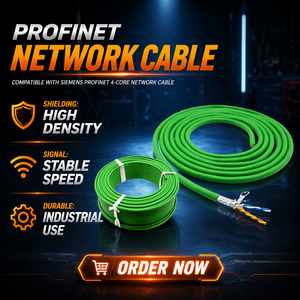 Industrial 4 Core Shielded Ethernet Cable 6XV1840 2AH10 OFC HDPE for PROFINET Factory Automation.
