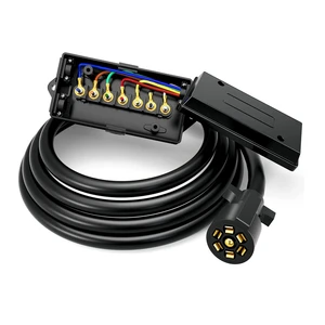 American 8 Feet 7 Pin Trailer Electrical Tail Light Cable with Junction Box