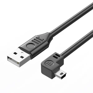 Mini USB Data Cable 90-Degree Right-Angle Connectors Oxygen-Free Copper for 2.0 Transmission for Car Recorders Camera Charging
