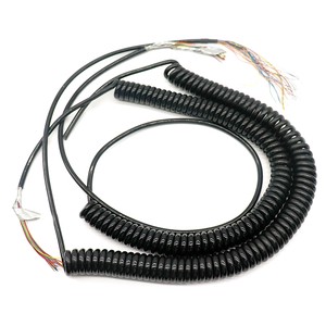 CNC Electronic Coiled Cable Wire 12 Core 14 Core 16 17 21core Spiral Spring Cable for CNC Handled Encoder