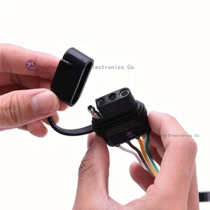 4 Way Flat Trailer Connector Extension Cable Moulded Plug PVC Insulated Trailer Tail Light Wiring Harness for Automobiles