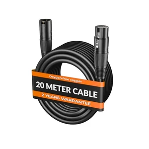 StagePro 20 Meter XLR Cable, Professional Balanced XLR Male to Female Microphone Cable Cord