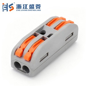 CZLS -222 Spring Type 4-Pole 2-2 LED Light Wire Connector Terminal Blocks 2 in 2 32A 20-8 AWG Screw Connection Industrial Use