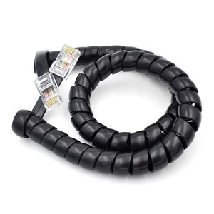 Retractable spiral coiled rj45 8p8c spiral cable