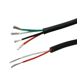 Silicone Rubber Jacket Heating Resistant Electrical FEP 4 Cores Battery Power Cable Wire 0.2 0.3 0.35mm Flexible Copper Wire Tin