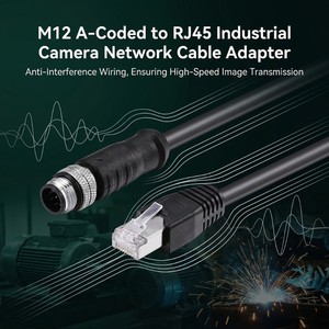 M12 Circular Connector to RJ45 Ethernet Cable Industrial Grade Shielded Cable OEM ODM
