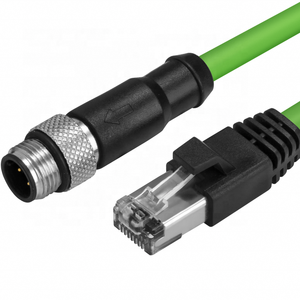 M12 8P Male RJ45 Industrial Ethernet Cable Camera Hig-Flexible PVC Insulated Power Cable Copper Conductor Medical Equipment