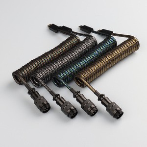 Spiral Cable Clock Spring Mechanical Keyboard Cable USB Charging Type C Braided Spiral Coiled Extension Portable Cable
