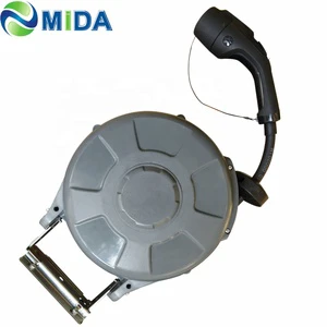 Retractable Reel Cable Reel With 32A Type1/type 2 Plug 5m Cable for EV Charger Station Indoor Use