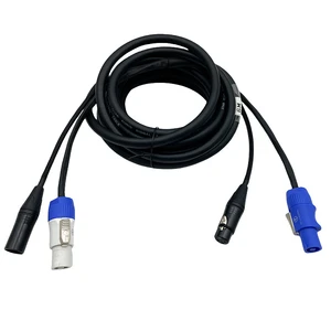 Customizable Powercon Plug DMX XLR Signal Line Stage Lights Accessory Combo for Wedding DJ Disco Cable Power and DMX