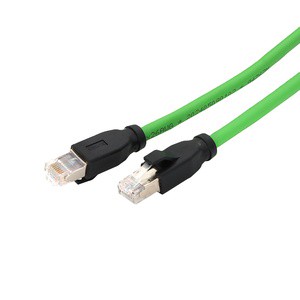 KRONZ Blueish Green Industrial Ethernet Special Line High Flexible Cat6A Data Industrial Network Cable 26AWG Circular Connectors