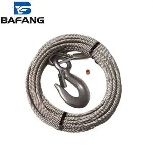 Stainless Steel Winch Cable Galvanized Trailer Winch Cable Steel Galvanized Aircraft Cable With Clevis Slip Hook for Towing