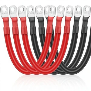 6PCS 2 AWG Heavy Duty Pure Copper PVC Battery Cables 6 Inch/15CM 3/8