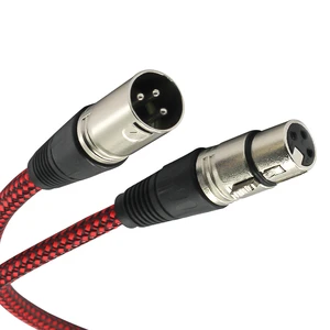 Custom 3M 10M 100M Green Braided PVC Jacket Shielded Audio 3PIN XLR Cable for Microphone/Speaker Stock Available
