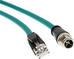 2meter M12 8 Pin X-Code Male to RJ45 Cat6a 23awg copper Shielded Ethernet Cable for Cognex Industrial Camera