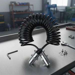 Heavy Duty Trailer and Truck Spring Extension Cable, 24V Truck Spiral Cable, EBS/ABS Trailer Plug