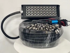 Professional Low Noise 40-Channel Multi-pair Audio Snake Cable Assembly with XLR Connectors and Stage Box for Live Performance