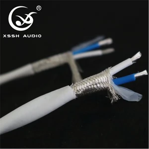Signal Lines Wire Wholesale XSSH OEM ODM OFC Plated Silver Core OD 4mm 6mm 2 Core HIFI Audio Lines Audio & Video Cables