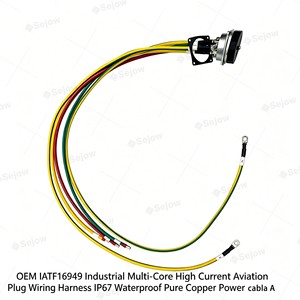 OEM IATF16949 Industrial Multi-Core High Current Aviation Plug Wiring Harness IP67 Waterproof Pure Copper Power Cable Assembly