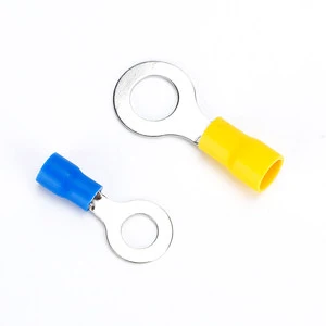 RV1.25-3 Copper O-Type Pre-Insulated Cold Pressing Power Terminal Wire Ear Connector Round Ringl Lugs Tin Plated Copper Crimp