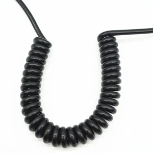 Spiral Curly Spring Coiled Power Cord PU Coiled Cord Curly Cord Spring Cable