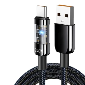 240W 6A USB Type-C Fast Charging Cable for for Camera Mobile Phones Quick Charge Data Transfer