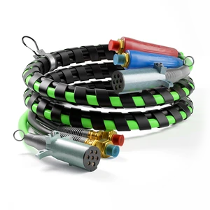 New 12FT 3-in-1 PVC/TPE/TPU Electrical Cord Cable & Rubber Air Power Line Hose Kit For Truck/Trailer
