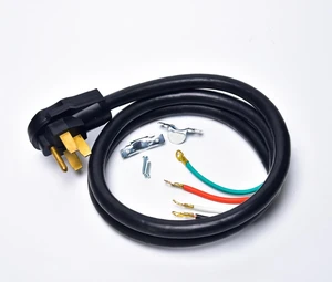 NEMA 14-50P 4 Prong Range Cord 50 Amp 4 Wire SRDT Flexible Electrical Stove Oven Power Supply Cable, Black