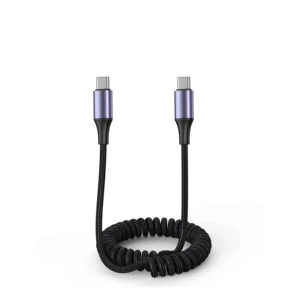 1M 1.5M 2M 5A 66W USB Type C Spring Nylon Car Fast Charging Cable for Redmi POCO for Realme Camera Use