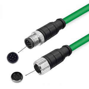 M12 8Pin A-code Shielded Waterproof network Cable IP67 High Flexible Industrial Ethernet Cable
