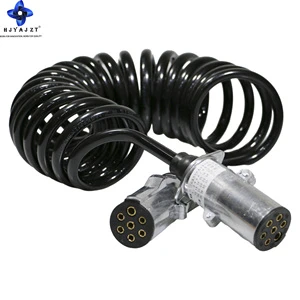 HJYAJZT Brand European-style 7 Core Spiral Cable 7 Way Trailer Wire for Trailer Semi Trailer IATF16949 Certification Passed