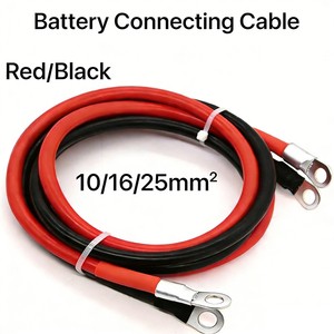 6awg Battery Inverter Cable Terminals 30/50cm Stranded Copper Wire Connector Solid Auto For Car RV Boat Solar