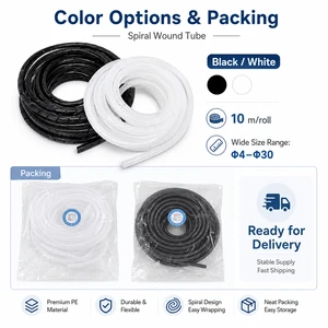 PE Flexible Spiral Wrapping Band 4mm Diameter 6mm Model Flame Retardant Cable Management Sleeve for Industrial Wire Harness