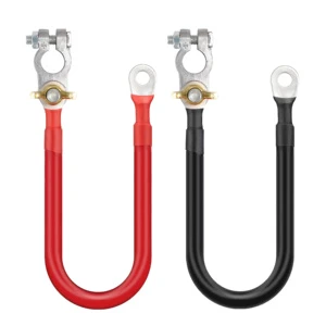 60cm 2AWG Heavy Duty Battery Inverter Cable with Anti-Corrosion Lead Clips & SC35-8 Copper Lugs Red Black PVC Power Wire