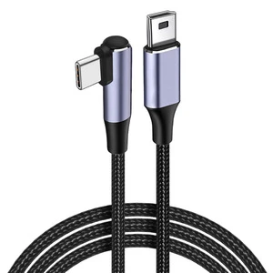 3.3ft 1m USB Type C to Mini USB OTG Charging Cable for Camera Dash Cam MP3/4/5 Android Cellphone PVC Jacket Data & Sync