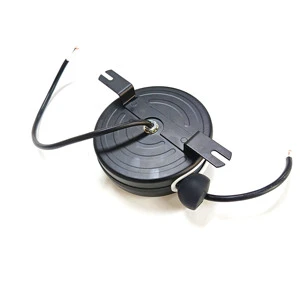 Wire Spool Extension Cable Self Lock Retractable Cable Reel 16AWG 2m Black and White Wire Extension Cord
