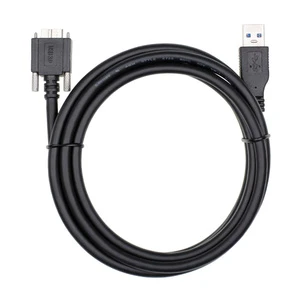 USB 3.0 Type Male Micro B Male Extension Camera Cable 3M 5M Locking Screws PVC Jacket Braid for Computer 3A Fast Charging